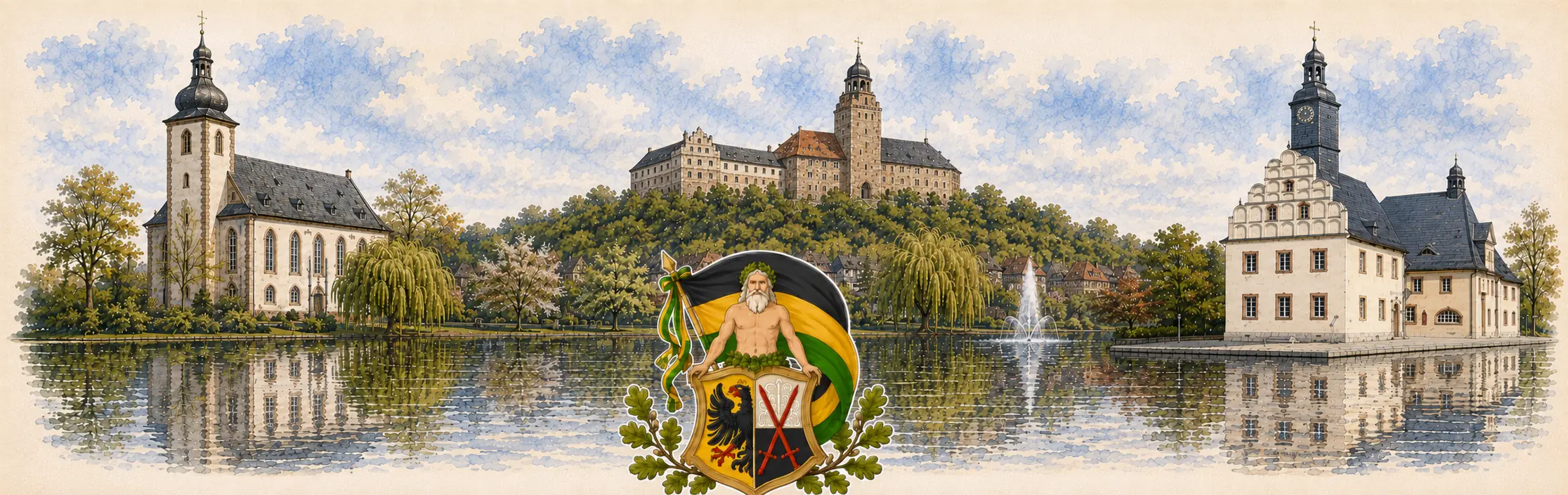 Historische Ansicht der Stadt Allstedt